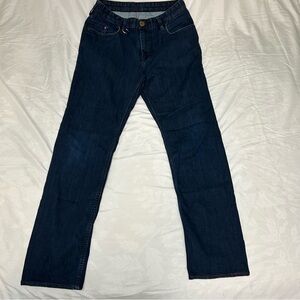 Robert Graham Straight Leg Classic Yates Dark Blue Casual Denim Jeans Mens 35